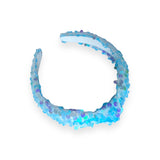 Blue Sequin Knot Headband