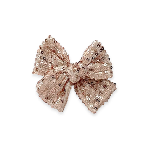 Rose Gold Sequin Pinwheel Bow