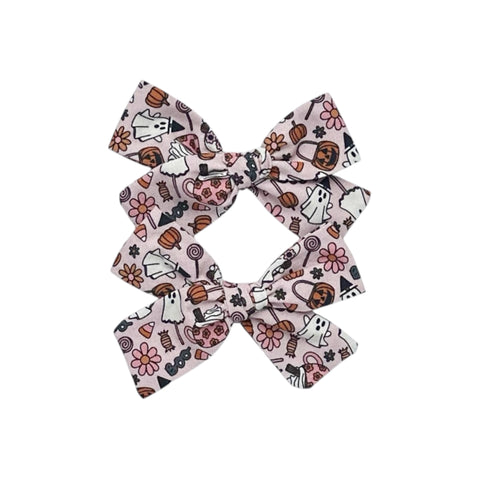 Pink Fall Print Pigtail Set