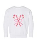 Candy Cane Bow Tee or Sweatshirt- Adult or Child