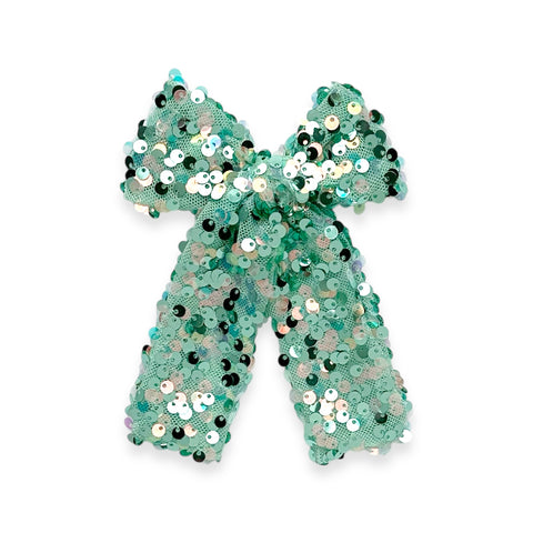 Green Sequin Longtail Bow