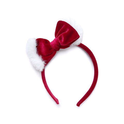 Red Velvet Santa Bow Headband