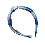 Blue Gingham Knot Headband