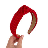 Red Velvet Rib Knit Knot Headband