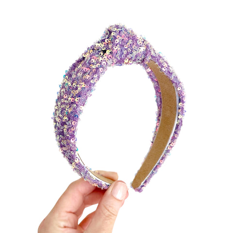 Grape Sequin Knot Headband