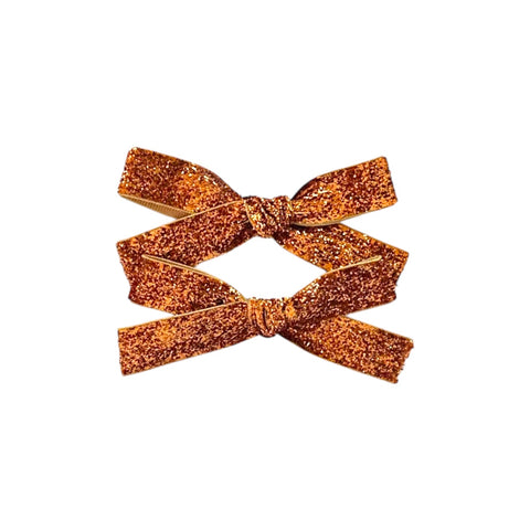 Orange Glitter Pigtail Set
