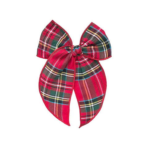 Red Christmas Plaid Fable Bow