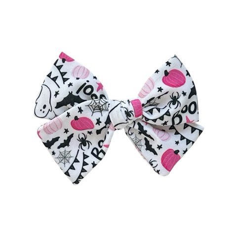 Halloween Party Print Pinwheel Bow