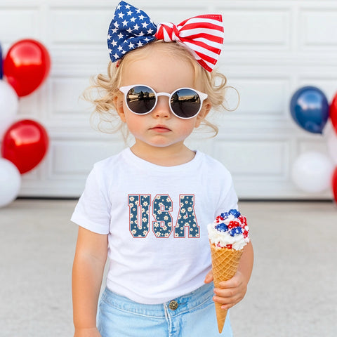 Floral USA Tee- Adult/Child