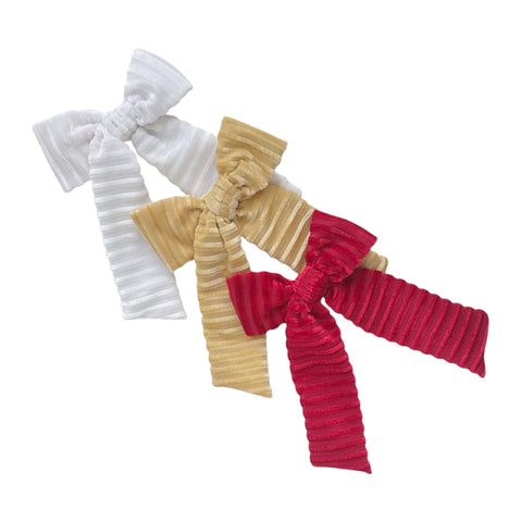 Velvet Rib Knit Longtail Bow