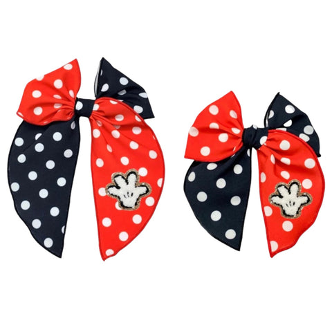 Polka Dot Mouse Hand Patch Fable Bow