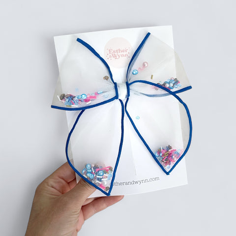 Large Blue Shaker Fable Bow