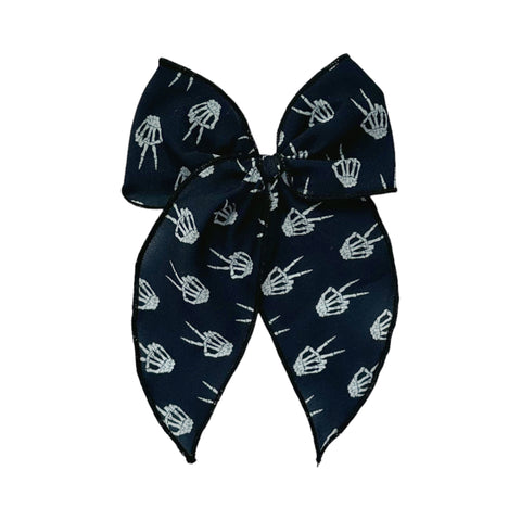 Peace Skeleton Crepe Fable Bow