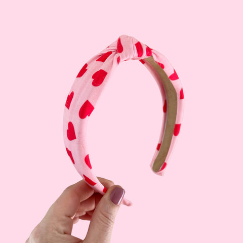 Pink & Red Heart Knot Headband