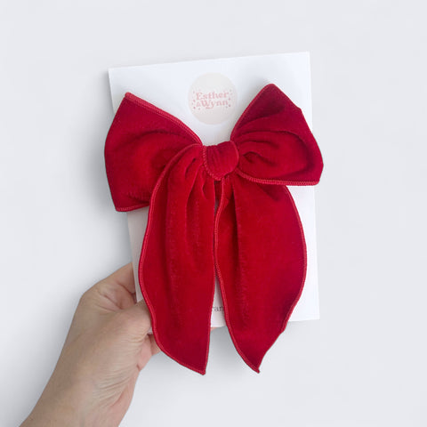 Large Red Velvet Fable Bow
