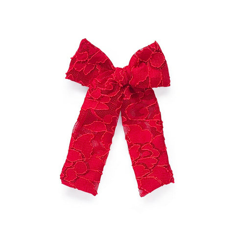 Red Lace Longtail Bow