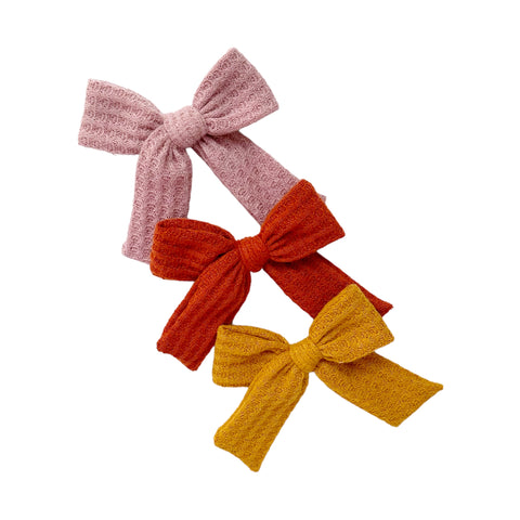 Fall Waffle Knit Bow (choose color)