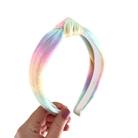 Pastel Rainbow Knot Headband
