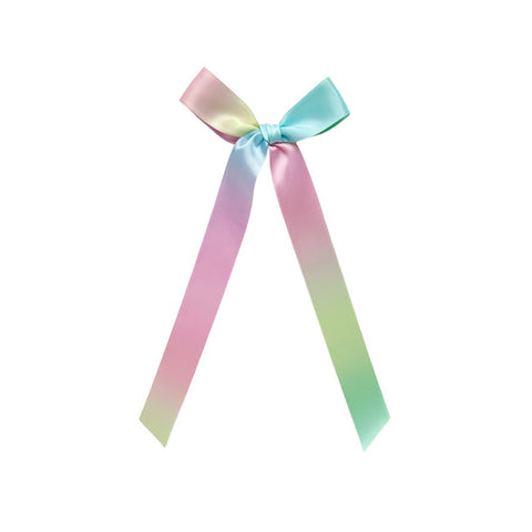 Pastel Rainbow Satin Longtail Bow