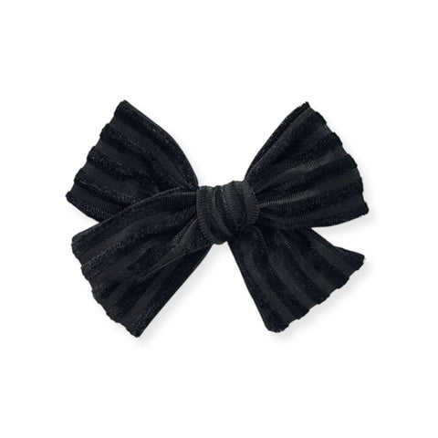 Black Velvet Stripe Pinwheel Bow