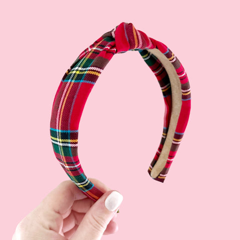 Christmas Plaid Knot Headband