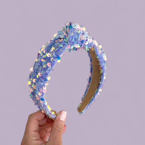 Purple Sequin Knot Headband