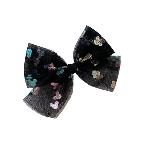 Black Mouse Tulle Bow