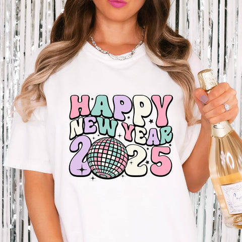 Happy New Year Tee Black or White- Adult/Child