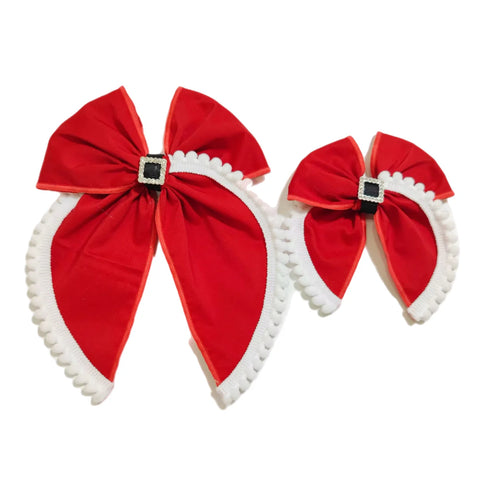 Red Santa Pom Fable Bow