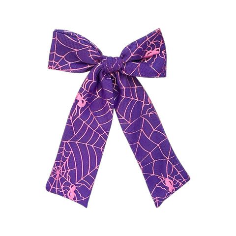Purple Mesh Spiderweb Longtail Bow