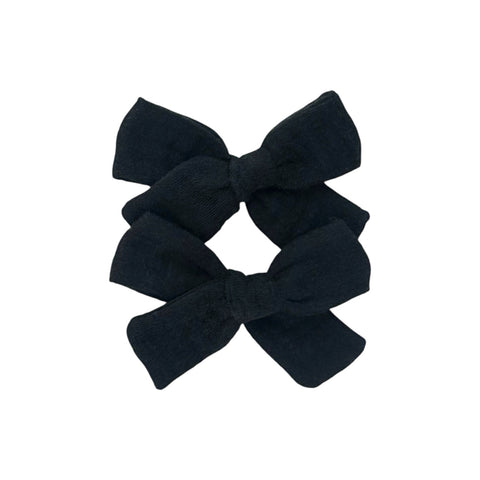 Black Cotton Gauze Pigtail Set