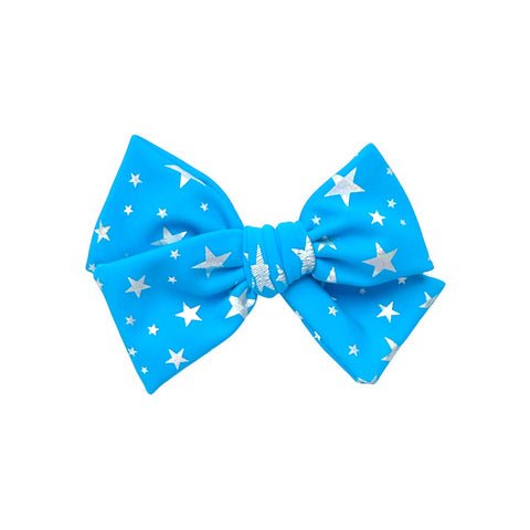 Blue Holographic Star Bow