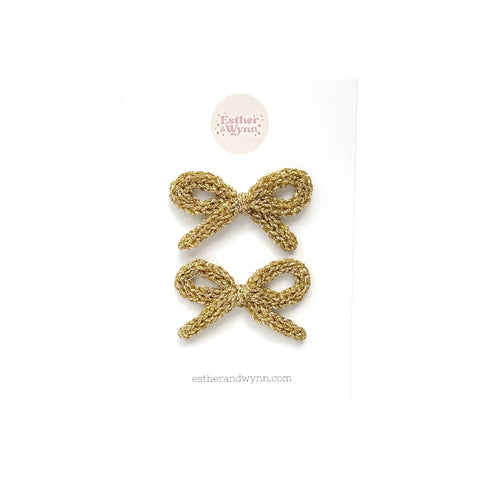 Metallic Gold Knit Pigtail Set