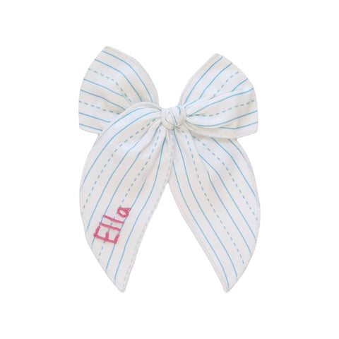 Large Personalized Hand Embroidered Name Bow