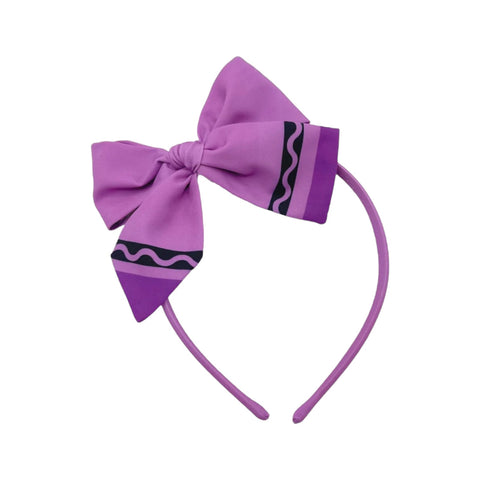 Purple Crayon Bow Headband