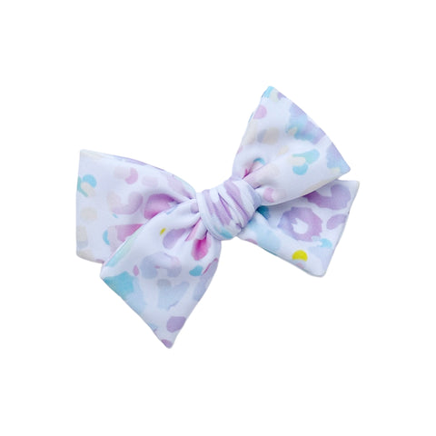 Rainbow Watercolor Leopard SWIM Bow