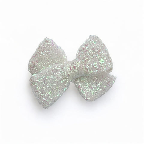 White Tinsel Pinwheel Bow