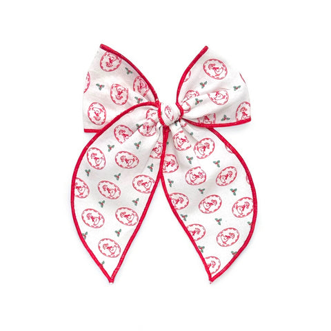 Christmas Goose Print Fable Bow