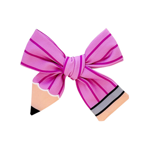Bright Pink Pencil Bow