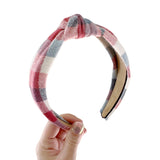 Red White & Blue Plaid Knot Headband