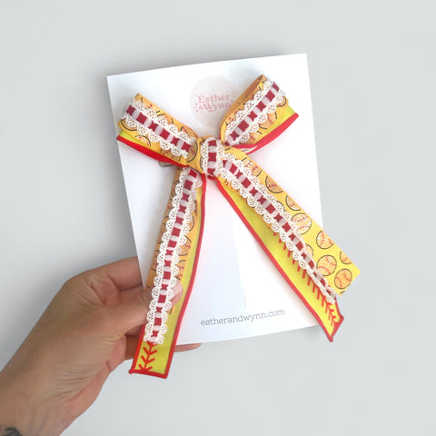 Softball Ribbon Bow