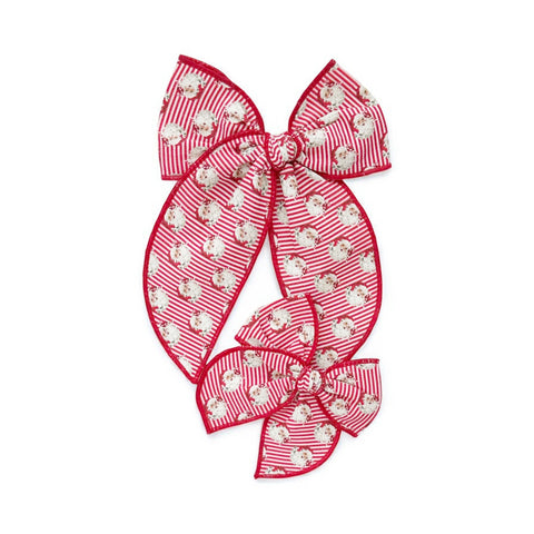 Red Santa Stripe Fable Bow
