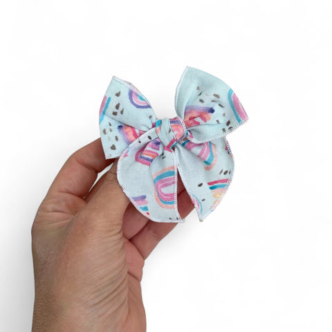 Small Blue Rainbow Fable Bow