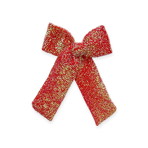 Red Tinsel Longtail Bow