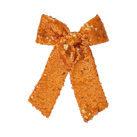 Orange Sequin Longtail Bow