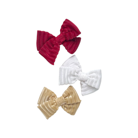 Velvet Rib Knit Pinwheel Bow
