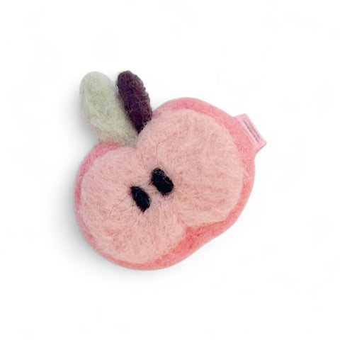 Pink Apple Felt Clip