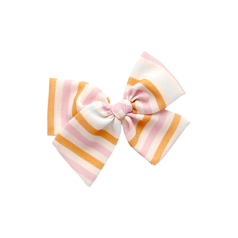 Summer Stripe Crepe Pinwheel Bow