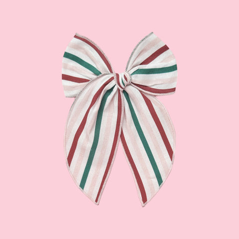 Christmas Stripe Fable Bow