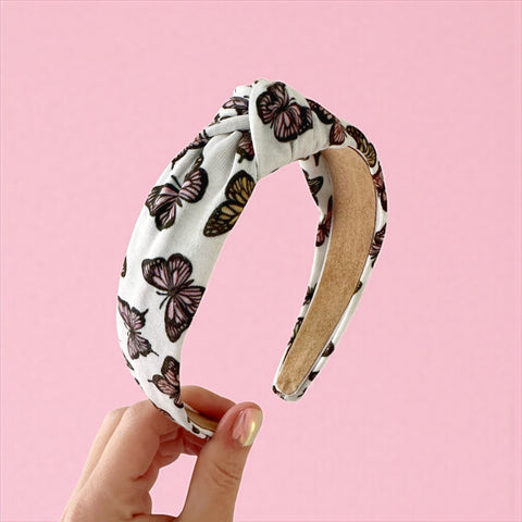 Butterfly Print Knot Headband
